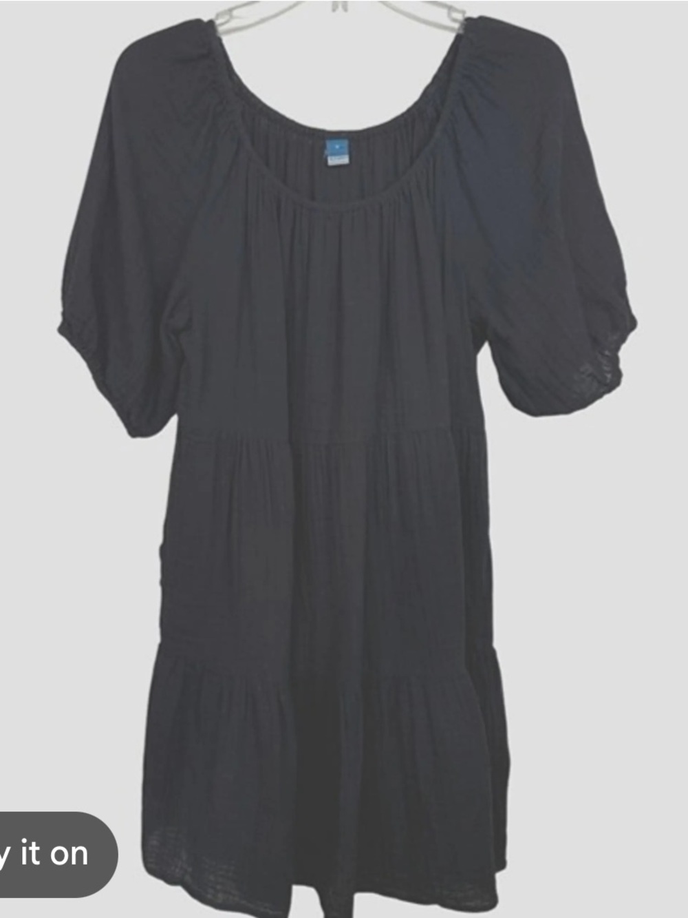 Old Navy Black Tiered Peasant Dress
